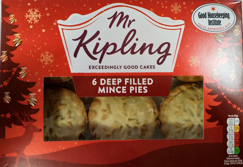 2019 Mr Kipling Deep Filled Mince Pie Box Front