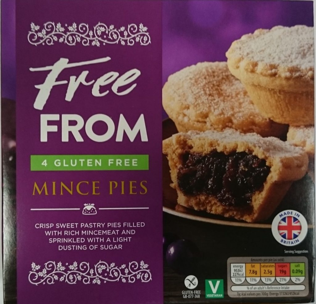 2019 Aldi Free From 4 Gluten Free Mince Pie Box 1