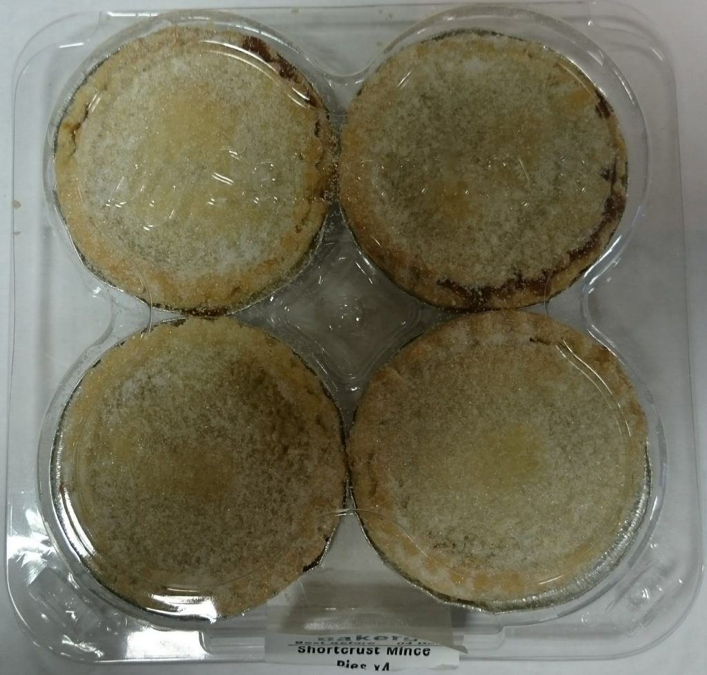 2019 Sainsbury’s Bakery Baked in store Mince Pie Packaging