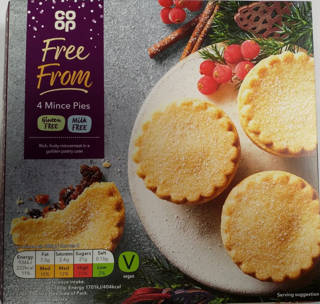 2019 Co-op Free From 4 Mince Pies Box Front