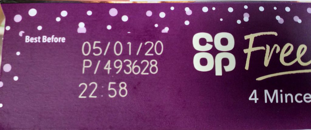 2019 Co-op Free From 4 Mince Pies Best Before