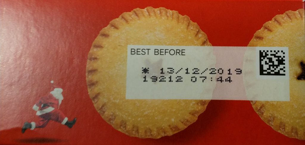 2019 M&S All butter Mince Pies Best Before Date