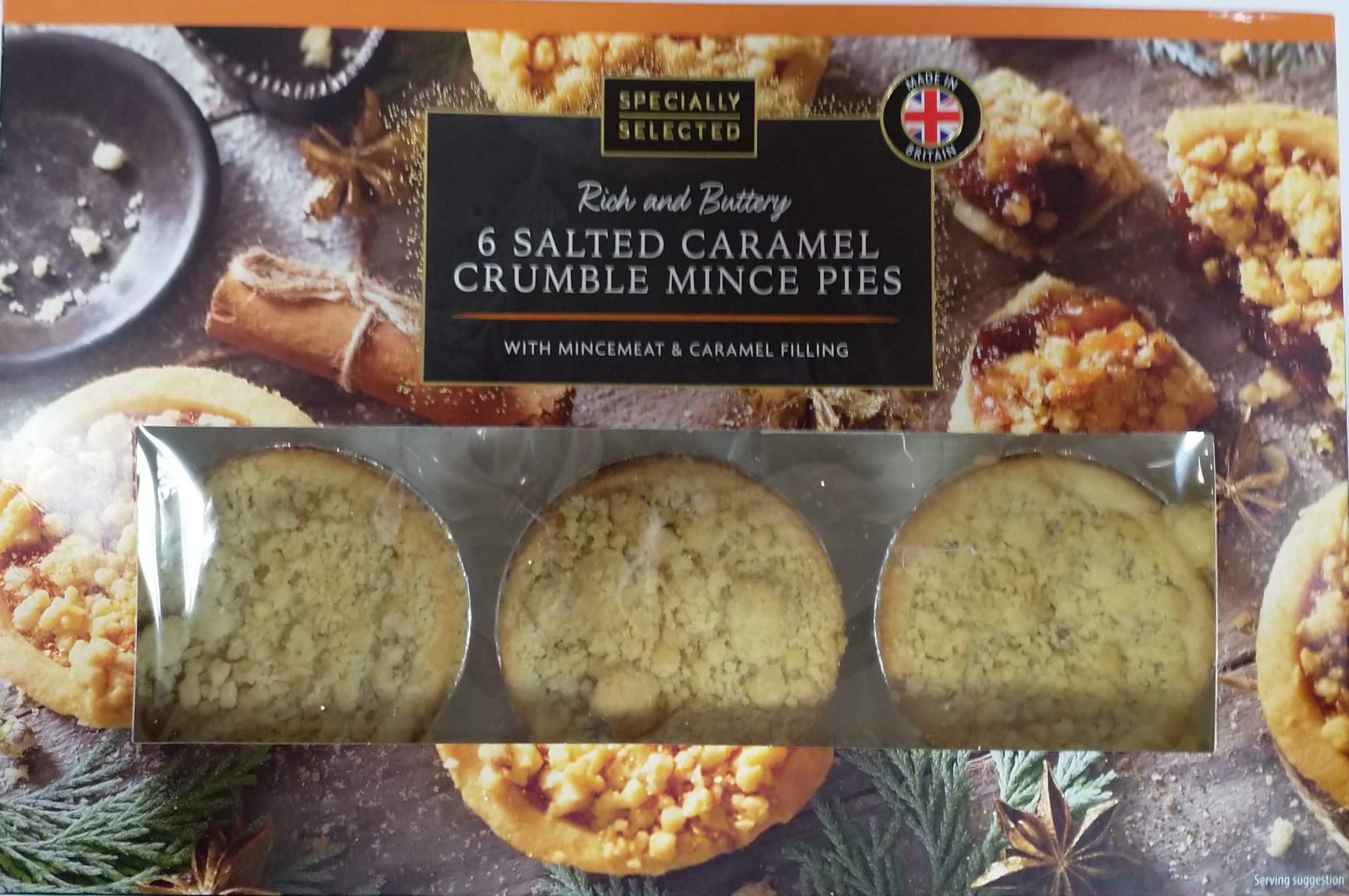 2019 Review Aldi Specially Selected Salted Caramel Crumble Mince Pies